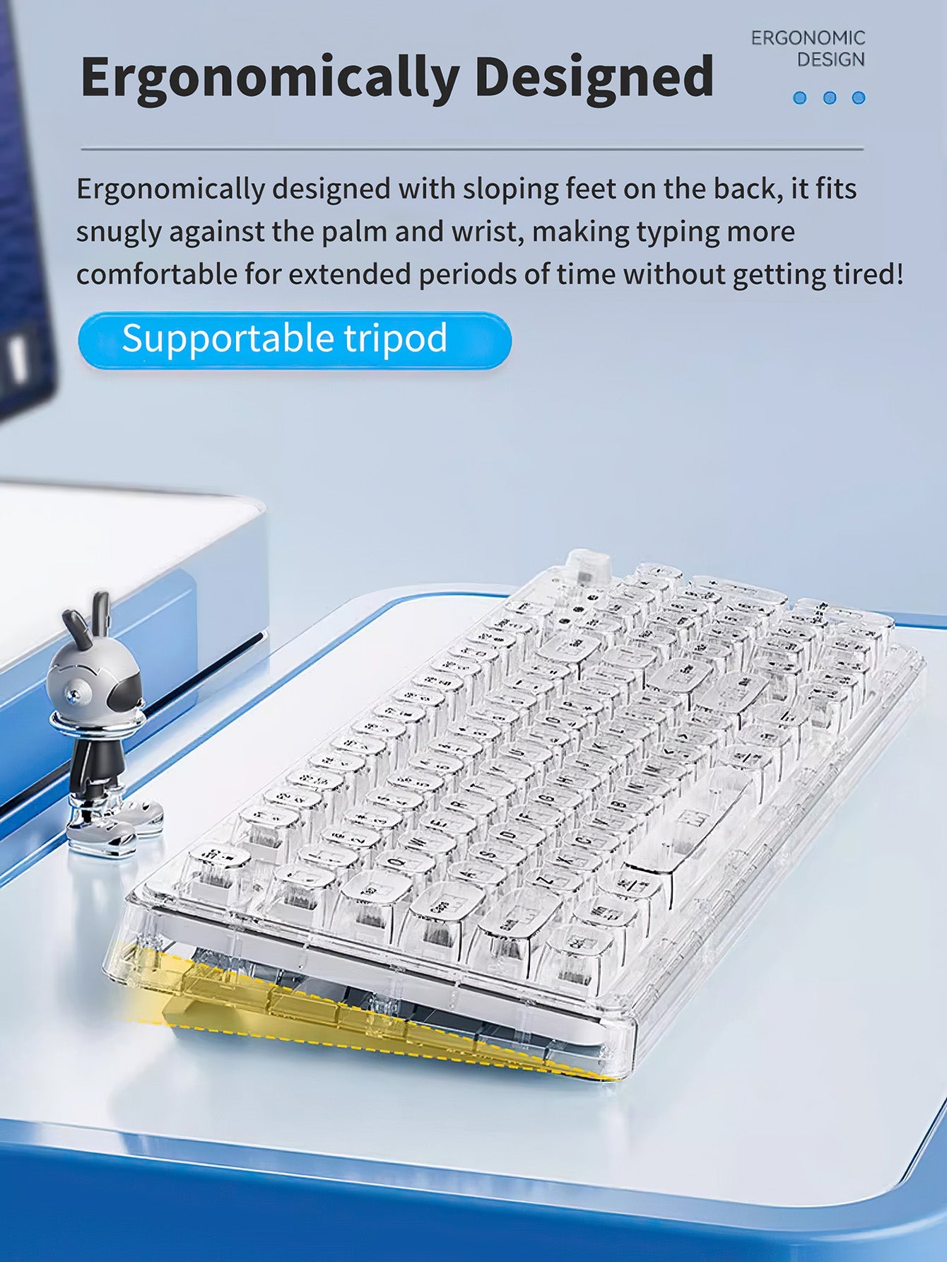 Crystal-Clear Wireless Bluetooth Keyboard - 2 Colours