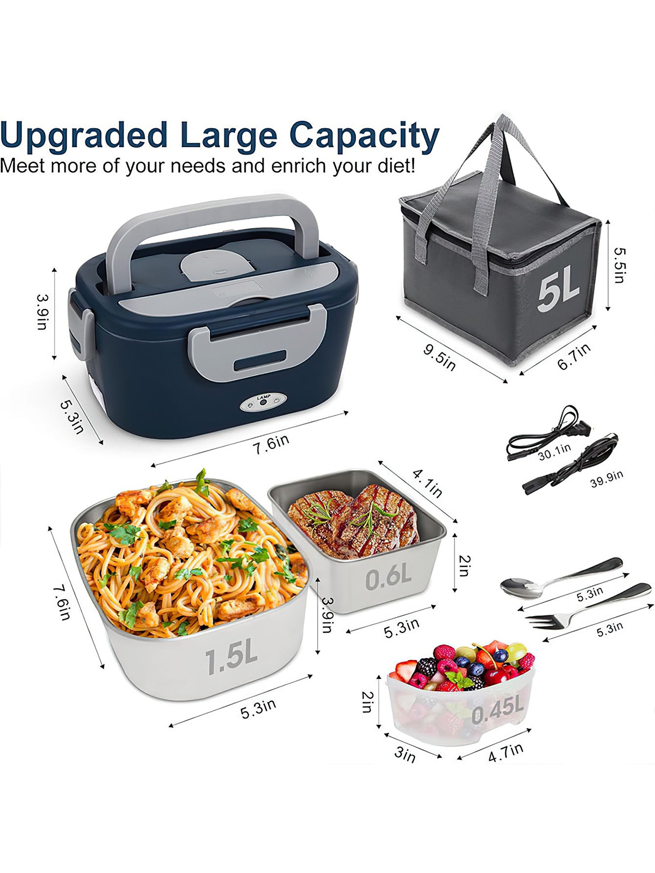 1.5L 304 Stainless Steel Lunch Box: Portable Food Warmer for Car & Dorm Use