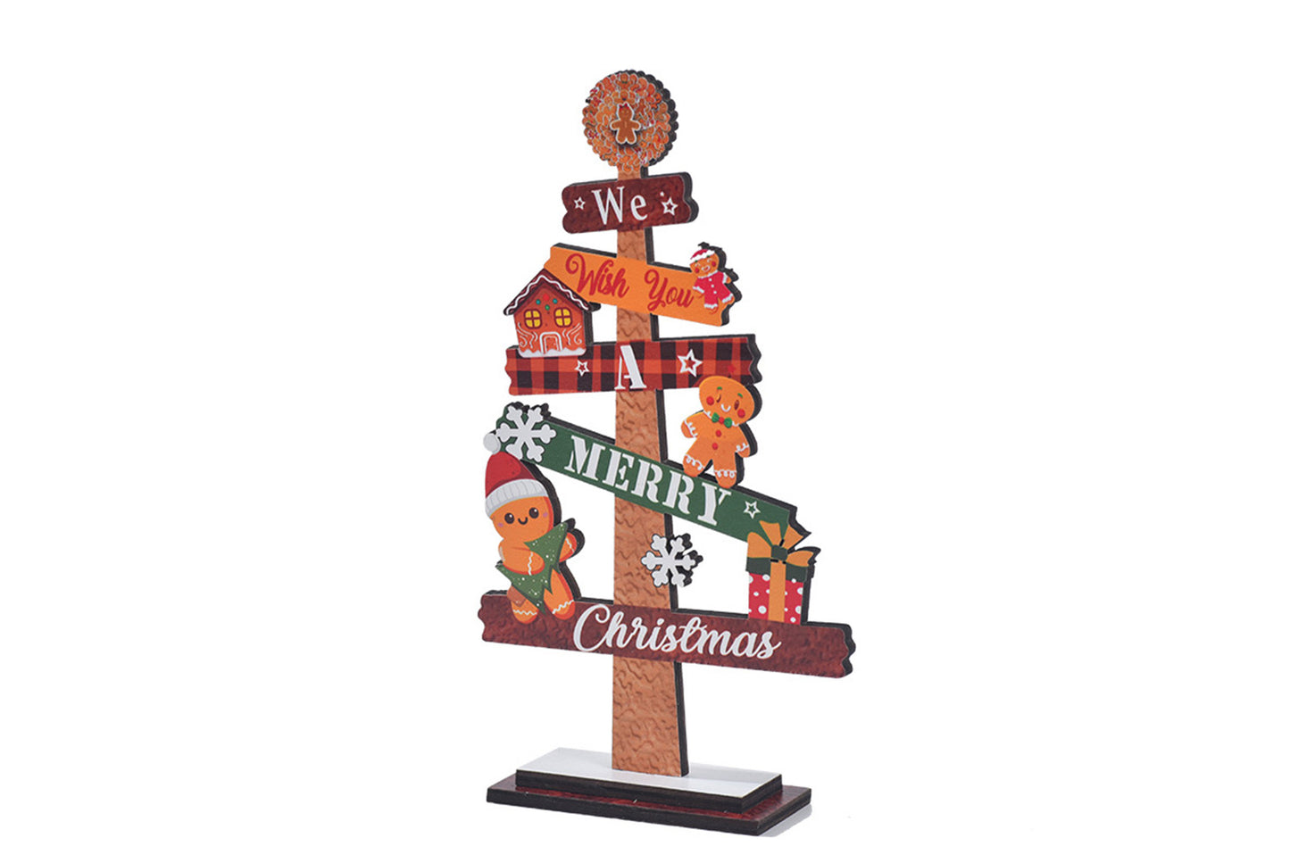 **Wooden Christmas Tree Ornament - Holiday Table Decoration**