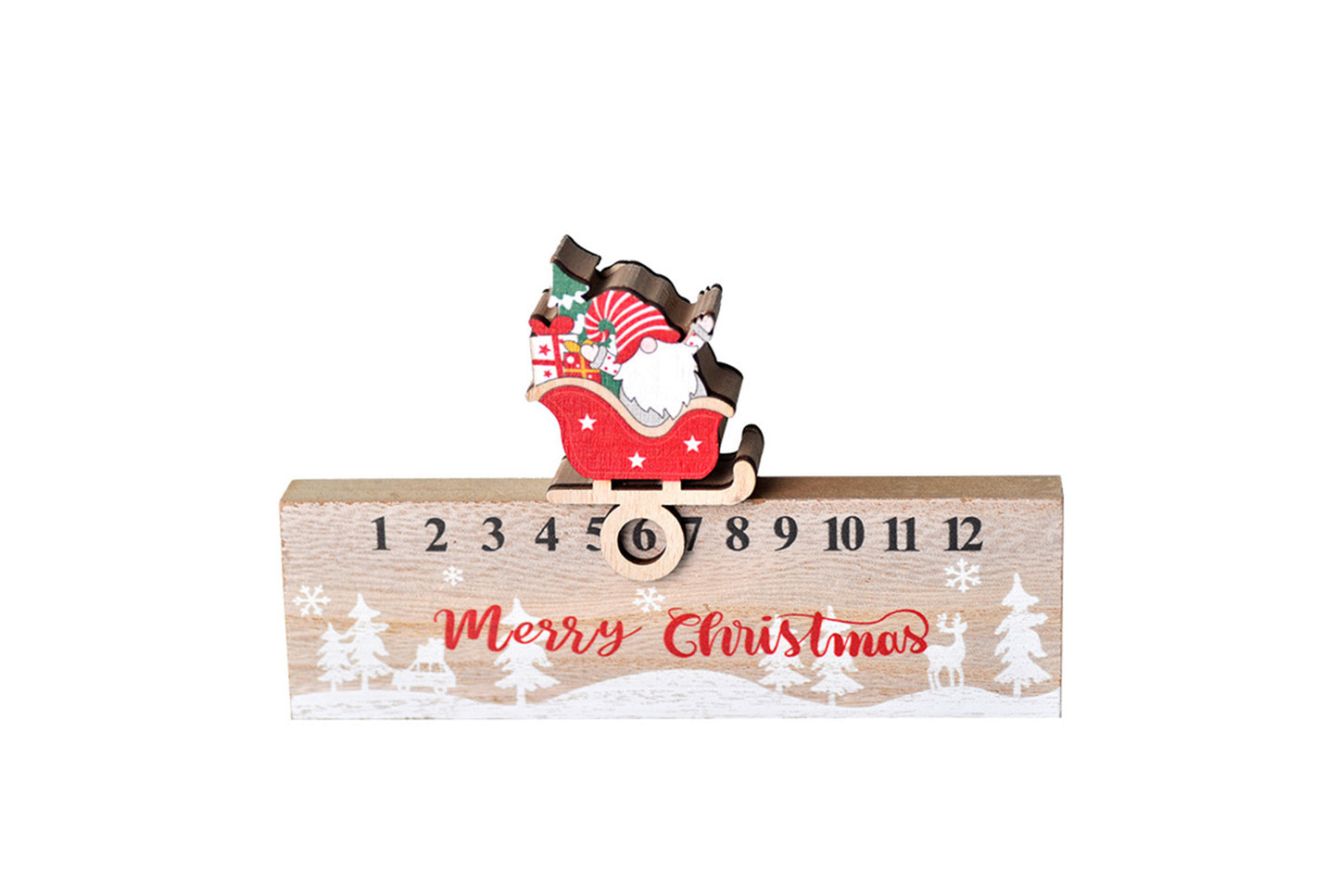**Christmas Wooden Countdown Ornament - Faceless Old Man Creative Calendar**