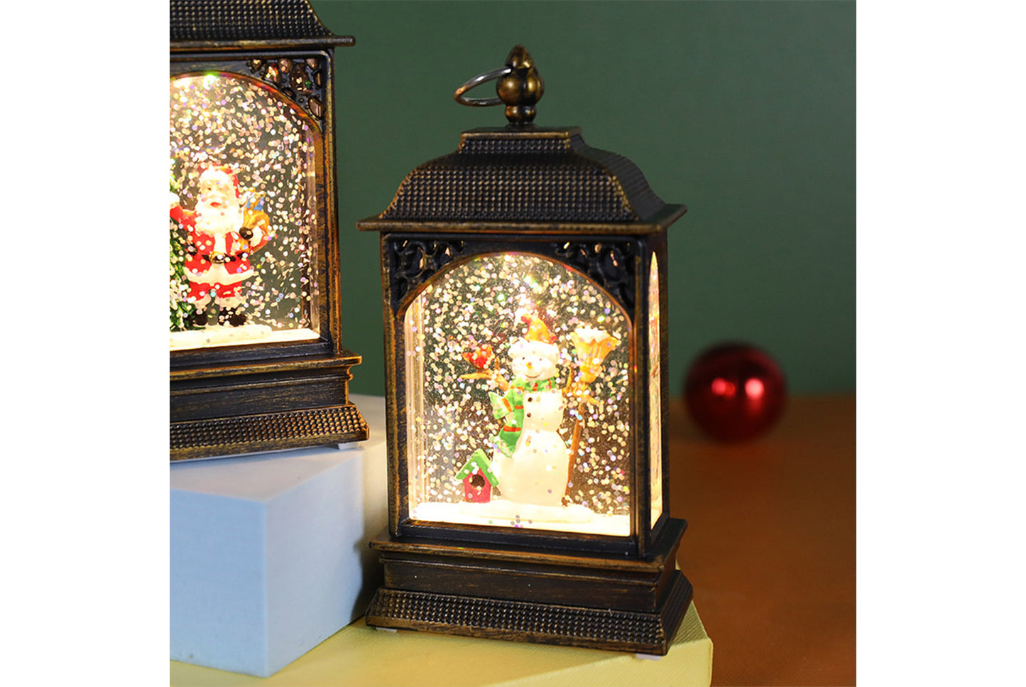 **Christmas Luminous Water-Filled Flat Lantern - Various Desktop Ornaments**