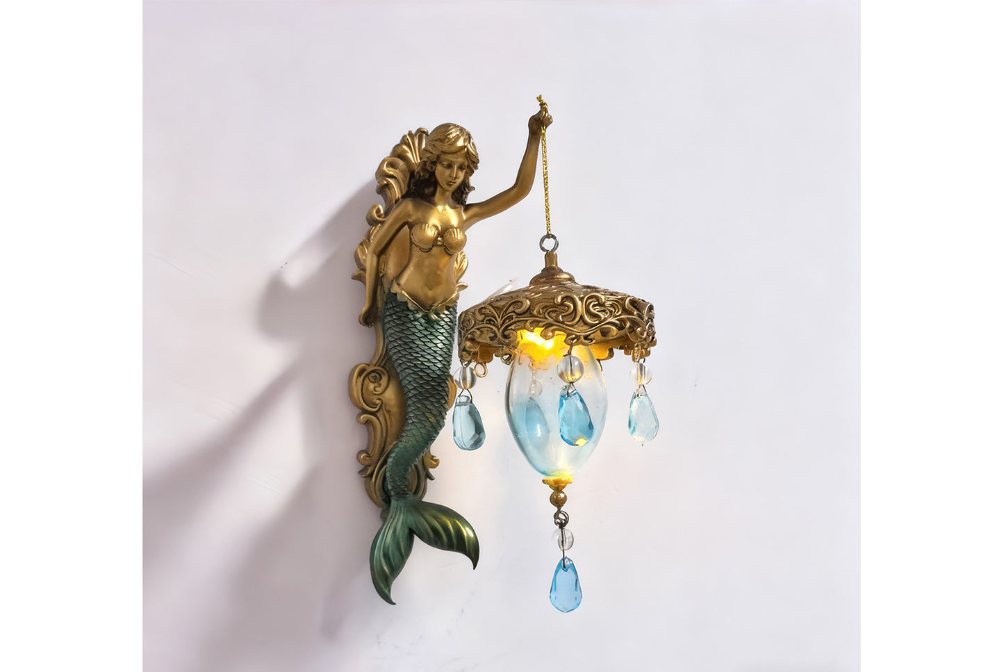 **Mermaid Wall Lamp Resin Decorative**