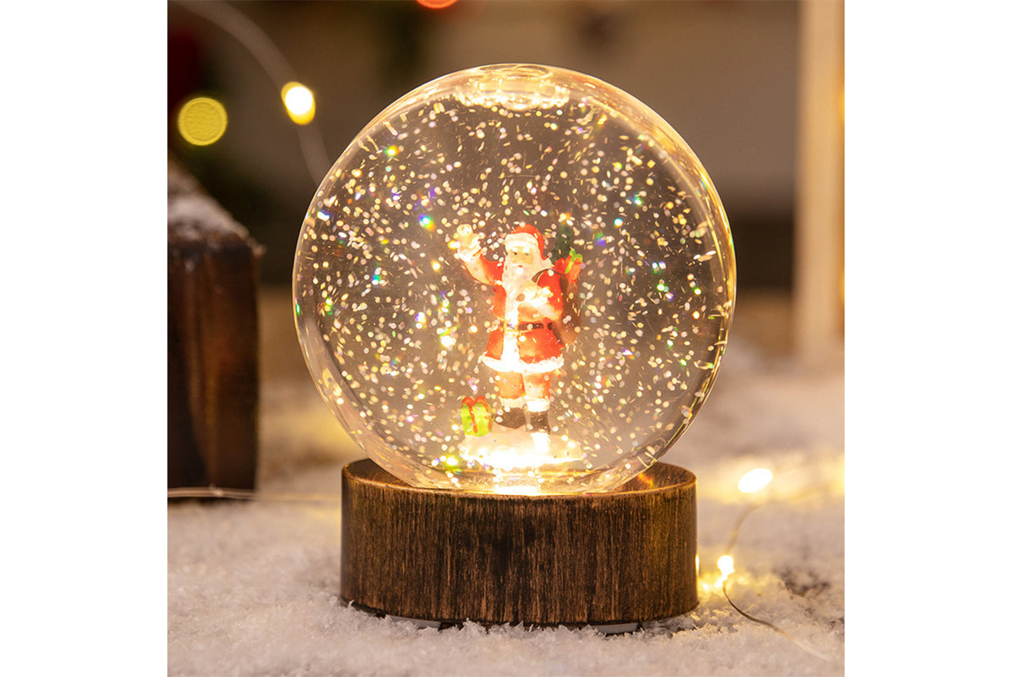 **Christmas Glowing Crystal Ball Night Light - Creative Scenery Ornaments**