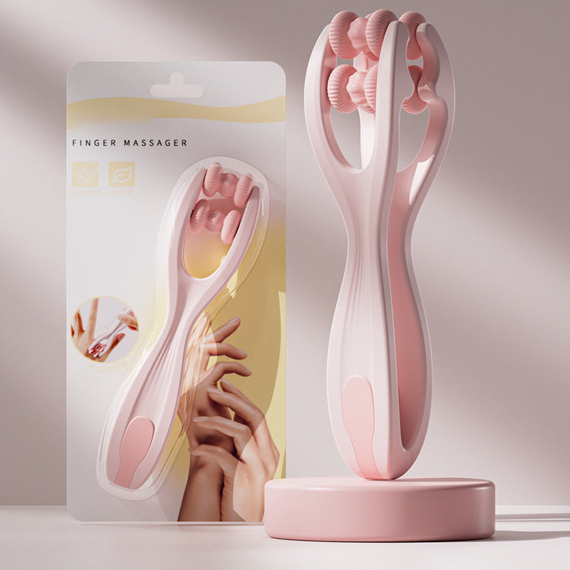 Double roller finger massager