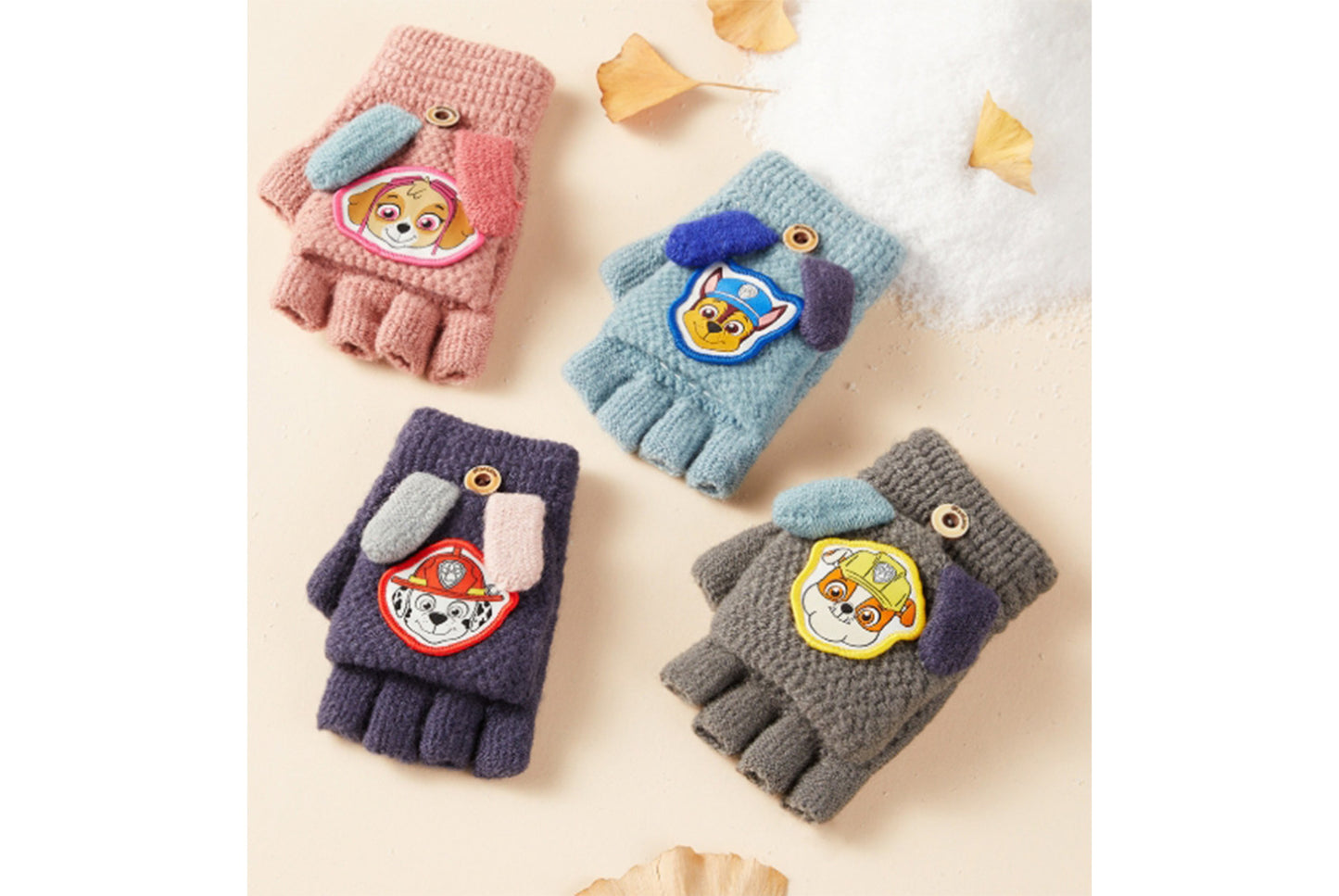 **Children's Flap-Fingerless Warm Gloves**