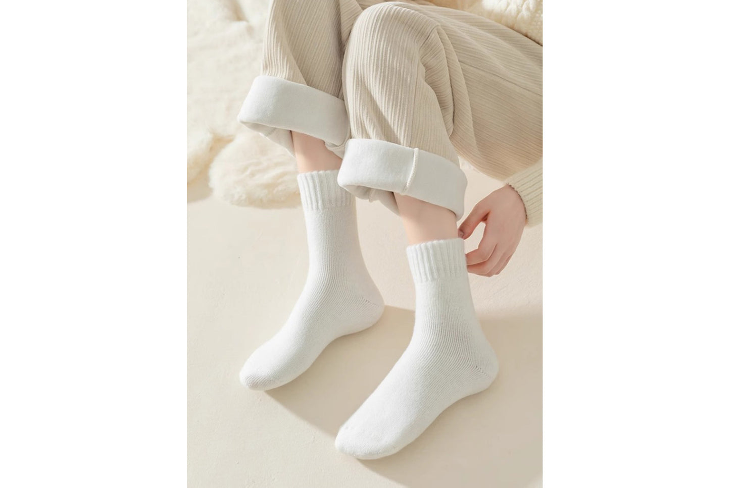 5-Pair Pack of Extra Thick Fleece Terry Socks