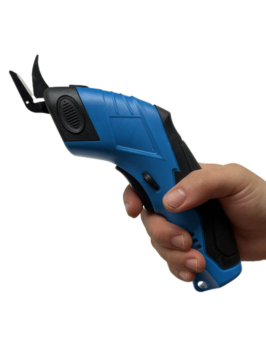 Lithium-powered fabric cutting scissors