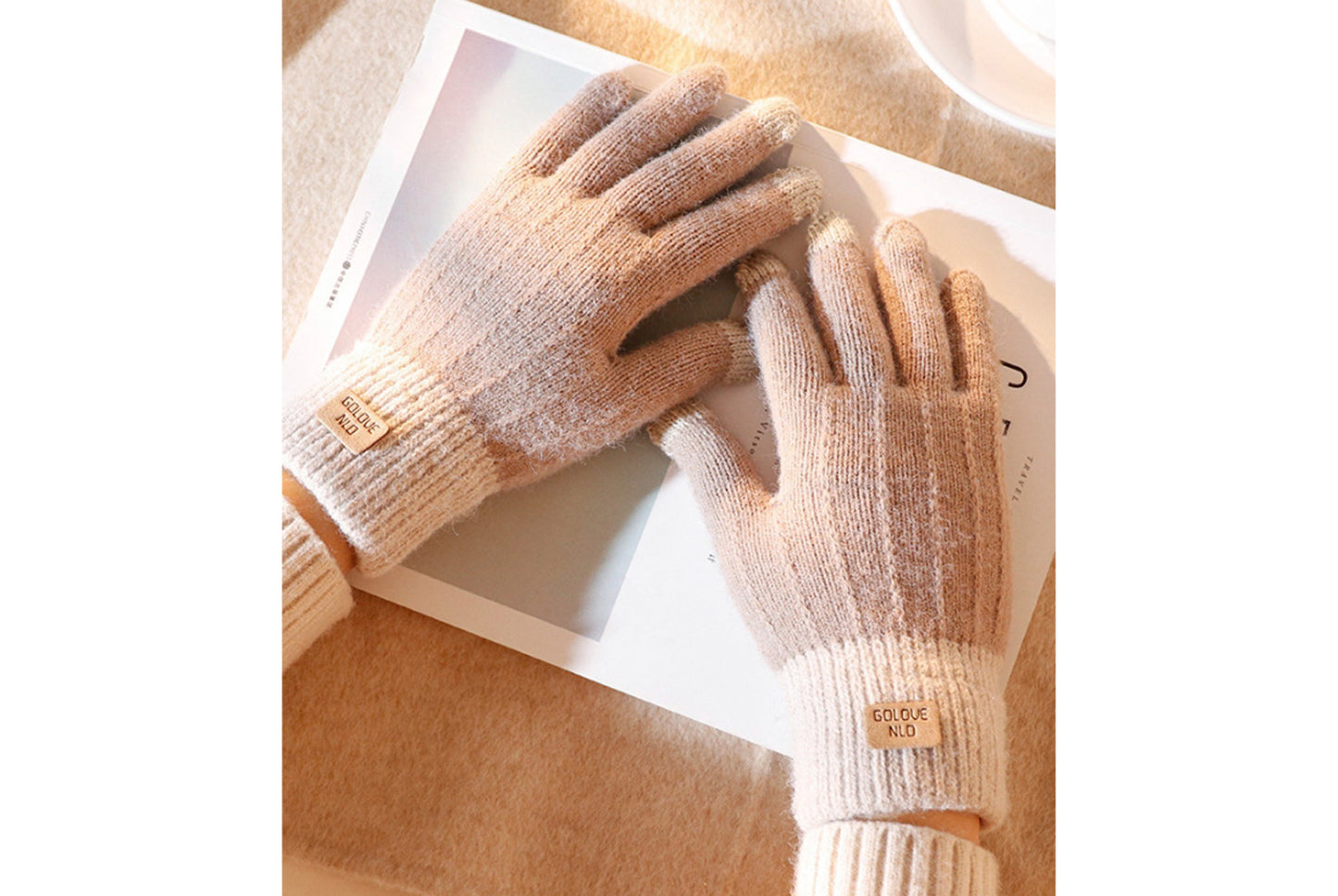 Thickened Alpaca Wool Touchscreen Gloves for Autumn/Winter