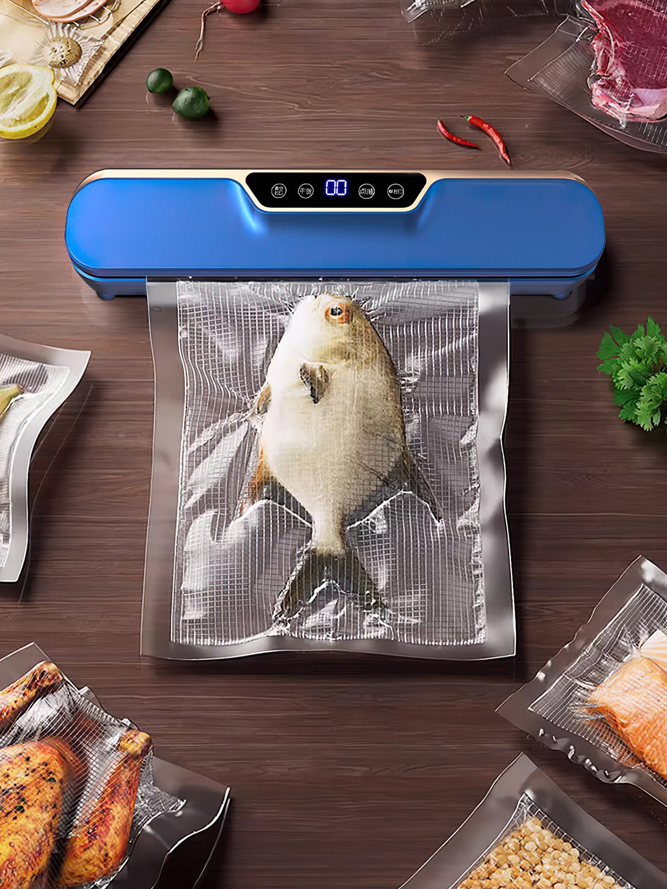 Pro Kitchen Vacuum Sealer with LCD: Preserve Freshness Effortlessly - 3 Colours