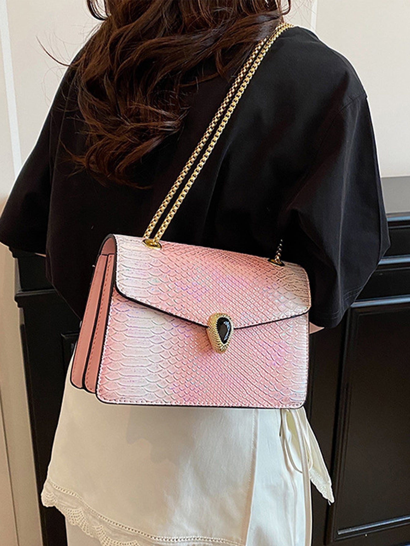 light luxury retro chain small square bag