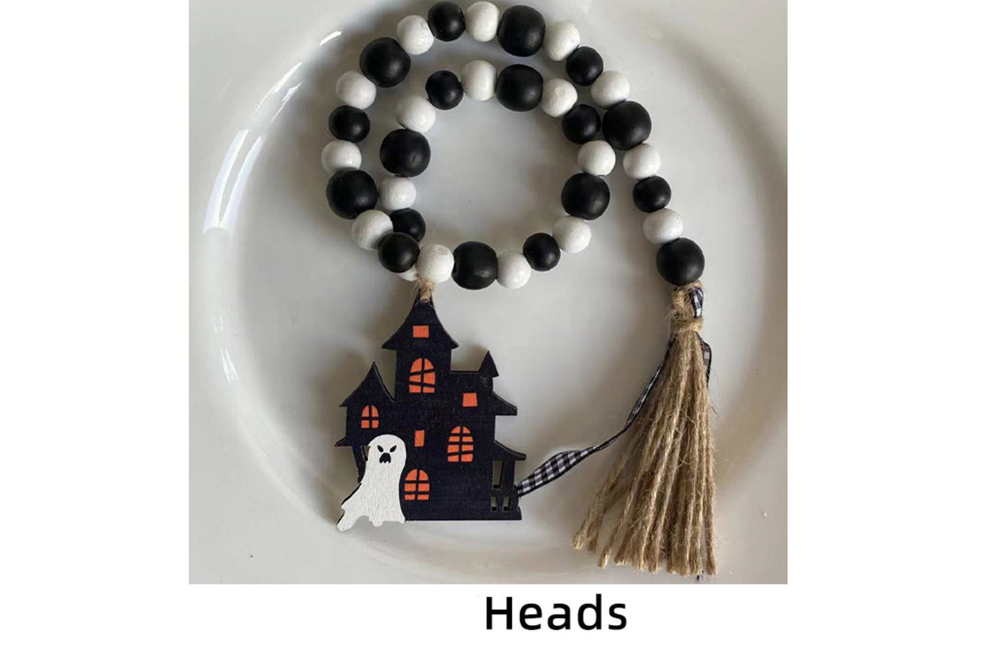 Halloween Wooden Bead Pendant