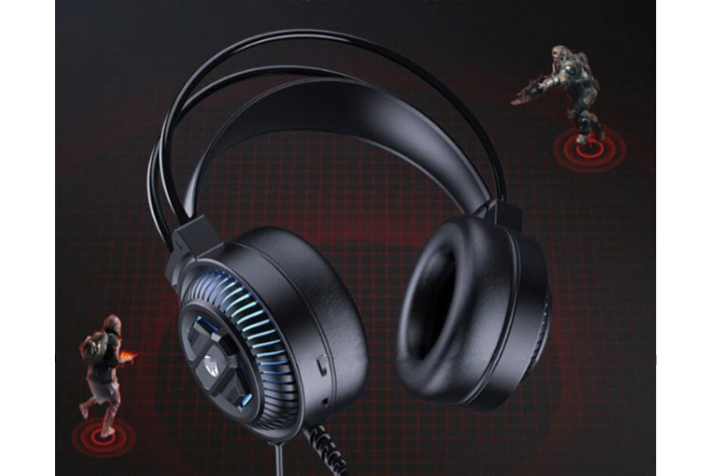 **8001U 7.1 Channel USB Gaming Headset (Over-Ear Blue Light Gaming Headset)**