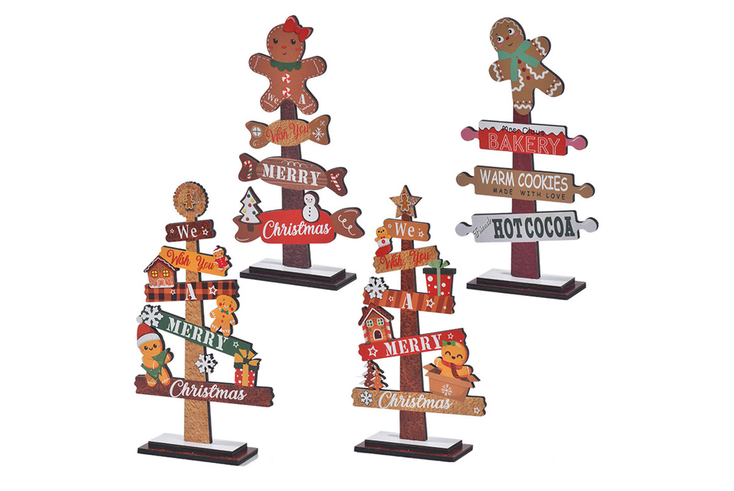 **Wooden Christmas Tree Ornament - Holiday Table Decoration**