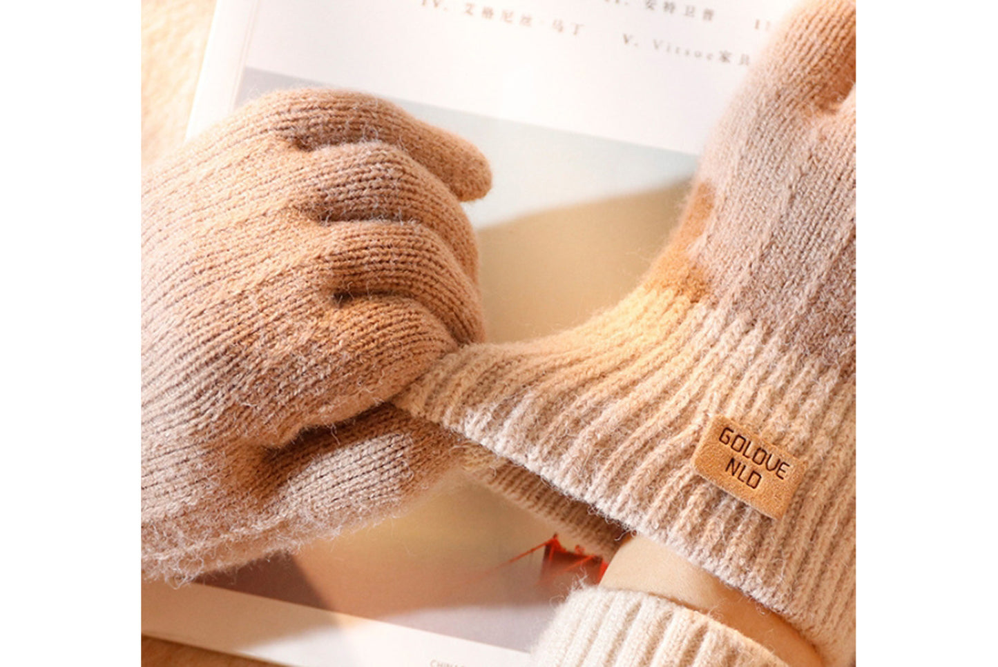 Thickened Alpaca Wool Touchscreen Gloves for Autumn/Winter