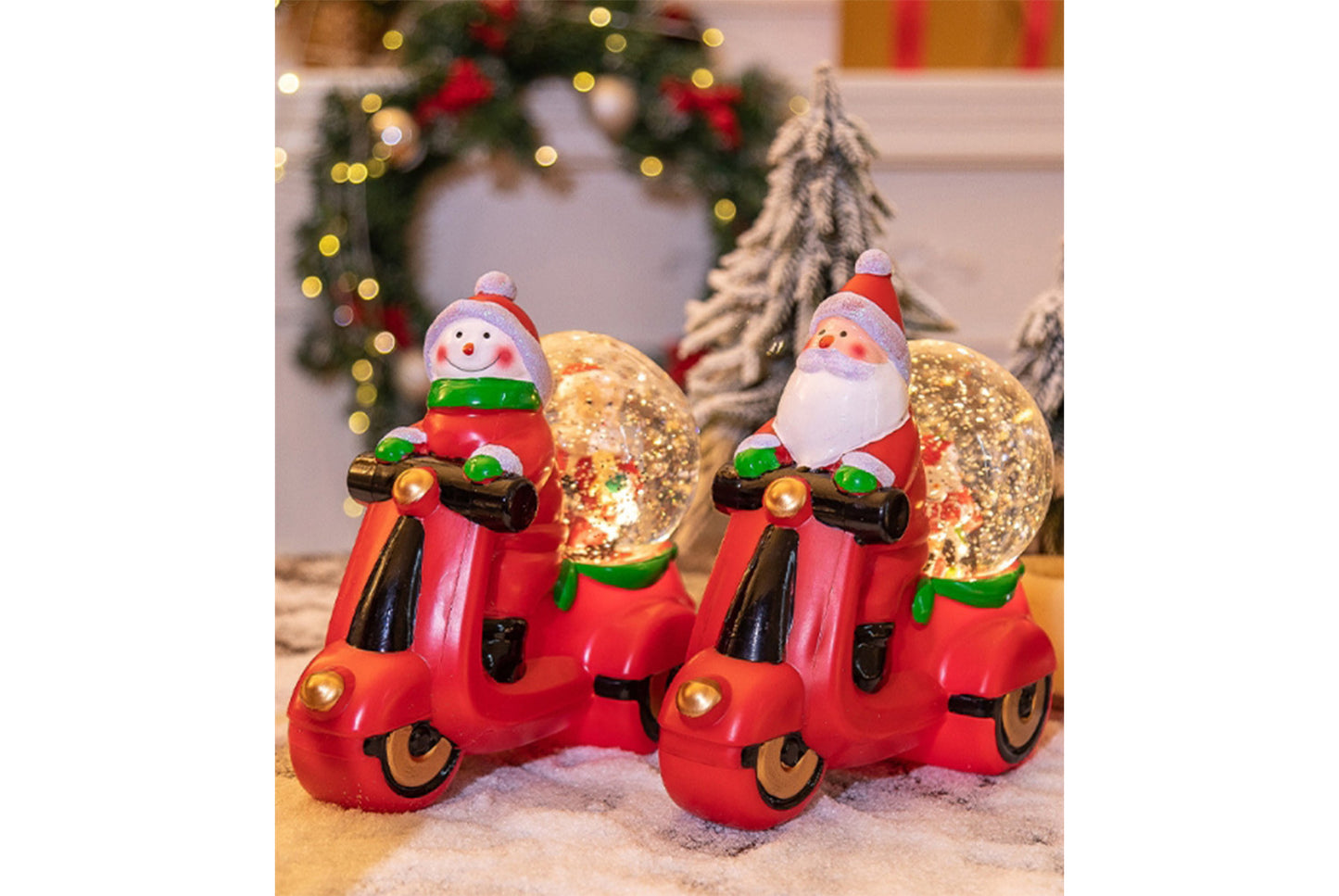 **Christmas Music Box Crystal Ball - Snowfall Motorcycle Music Box Gift**