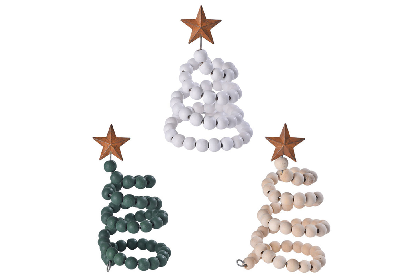 **Christmas Beaded Tree Ornament - Holiday Decoration**