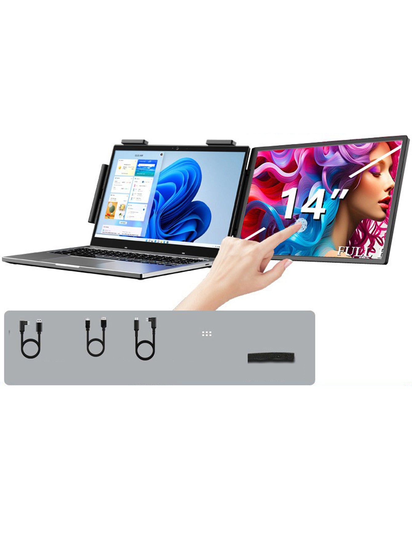 Touchscreen portable displa