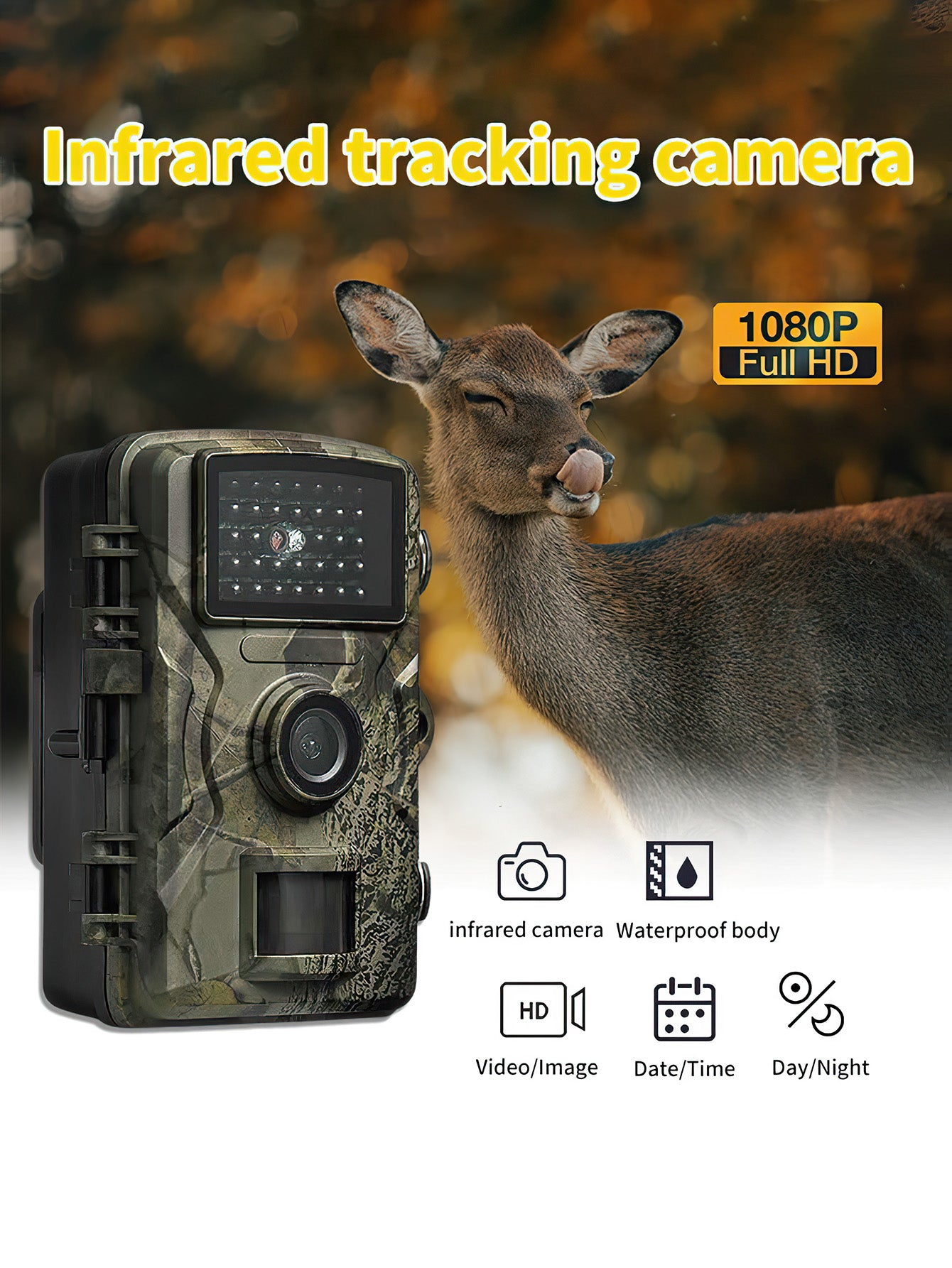 IP66 Waterproof Hunting Camera: Infrared Night Vision Trail Camera for Farm & Outdoor Security