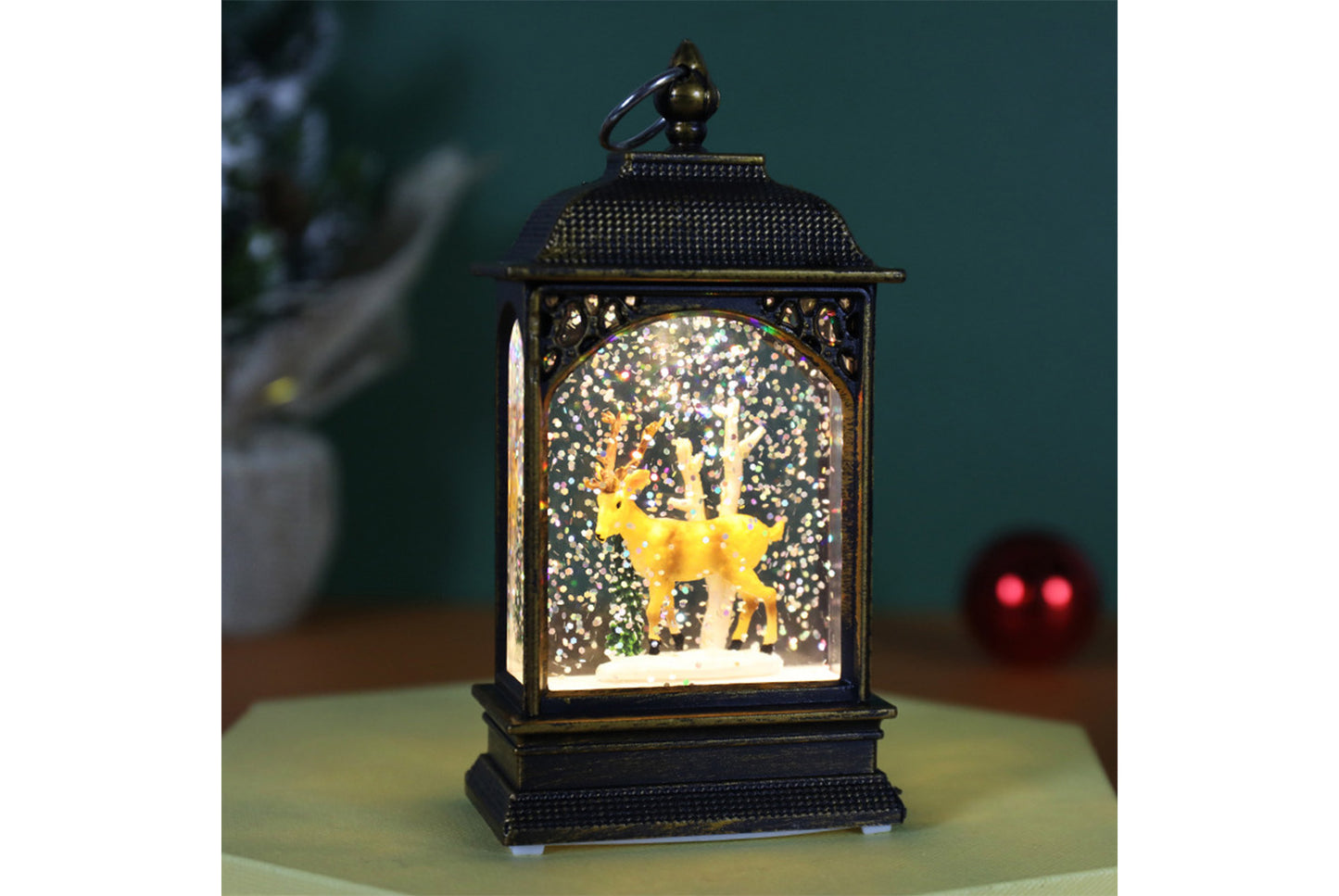**Christmas Luminous Water-Filled Flat Lantern - Various Desktop Ornaments**