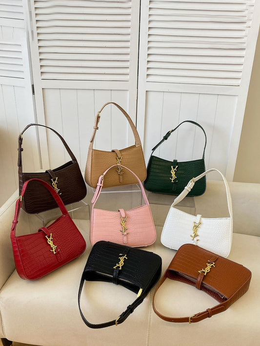 Chic Croc-Textured Underarm Bag – Trendy & Versatile - 8 Colors