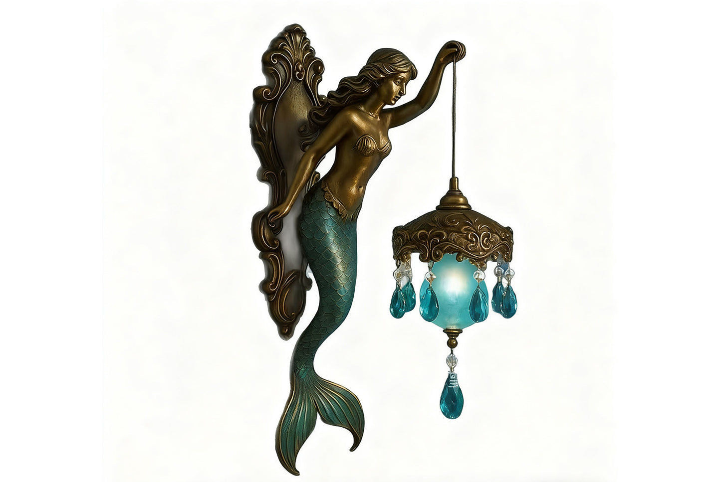 **Mermaid Wall Lamp Resin Decorative**