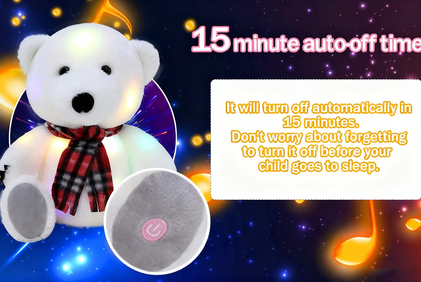 **Colorful Musical Light-Up Polar Bear