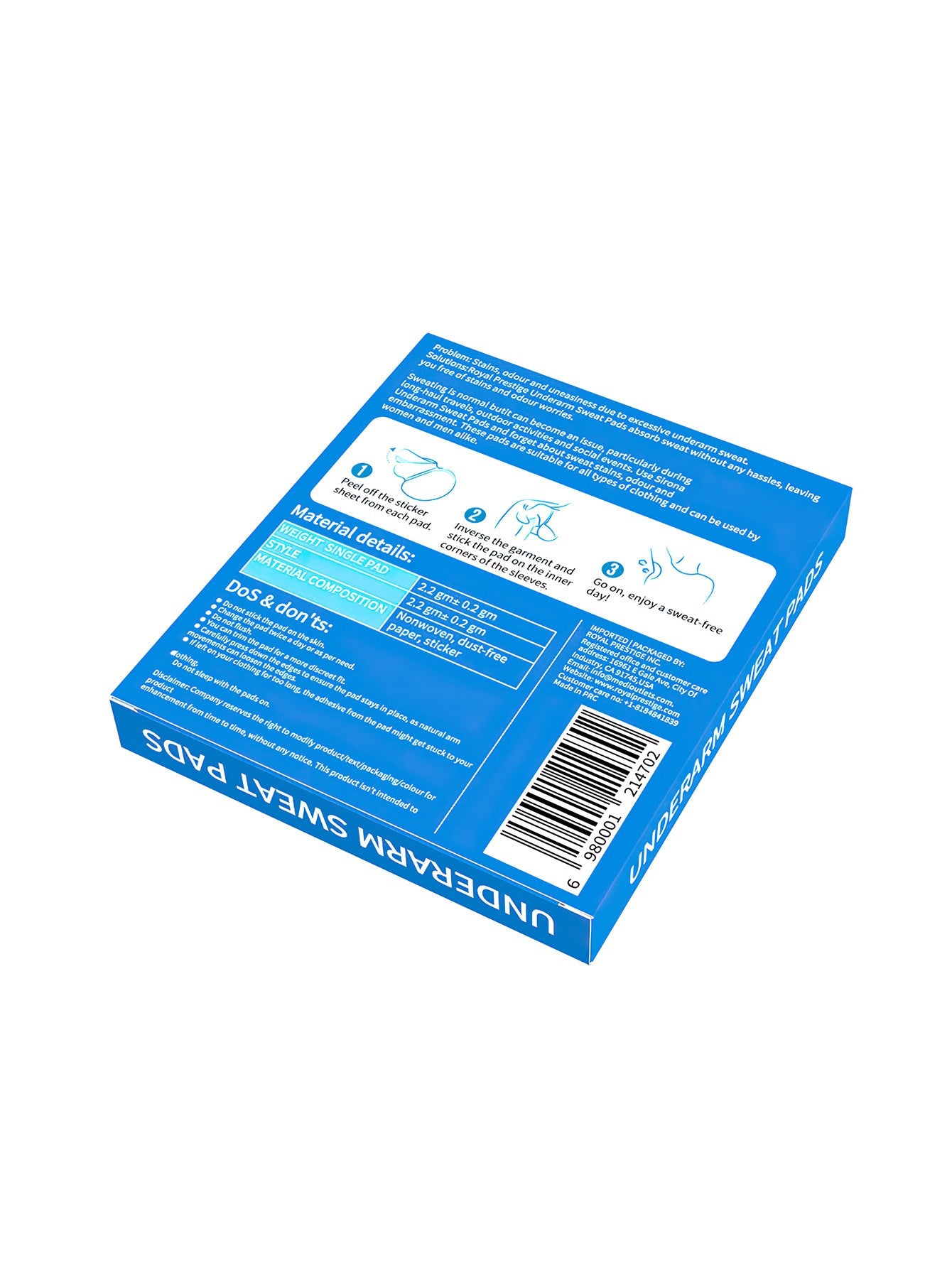 Ultra-Thin Disposable Underarm Sweat Pads