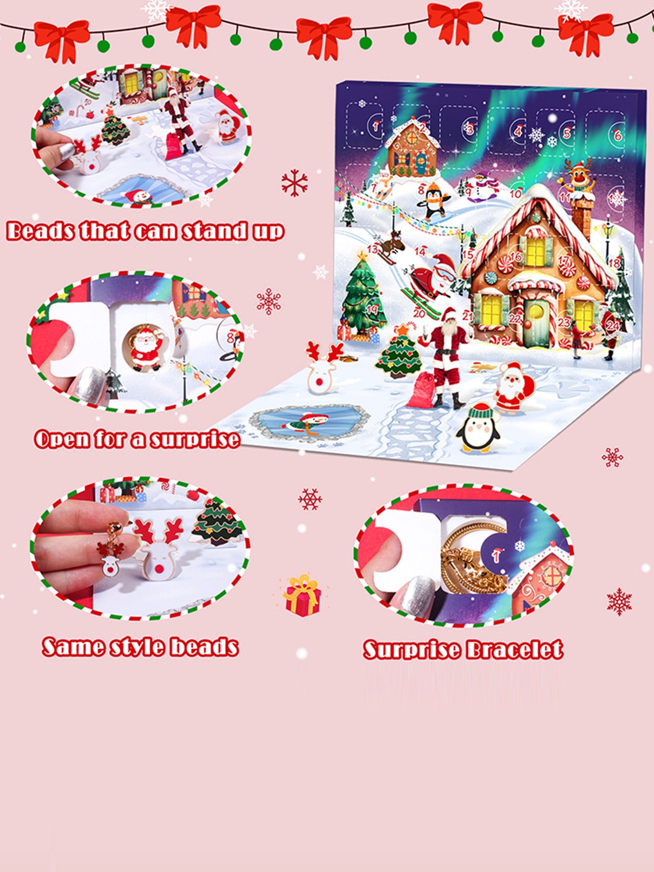 DIY Beaded Bracelet Set 24-grid Christmas Countdown Blind Box