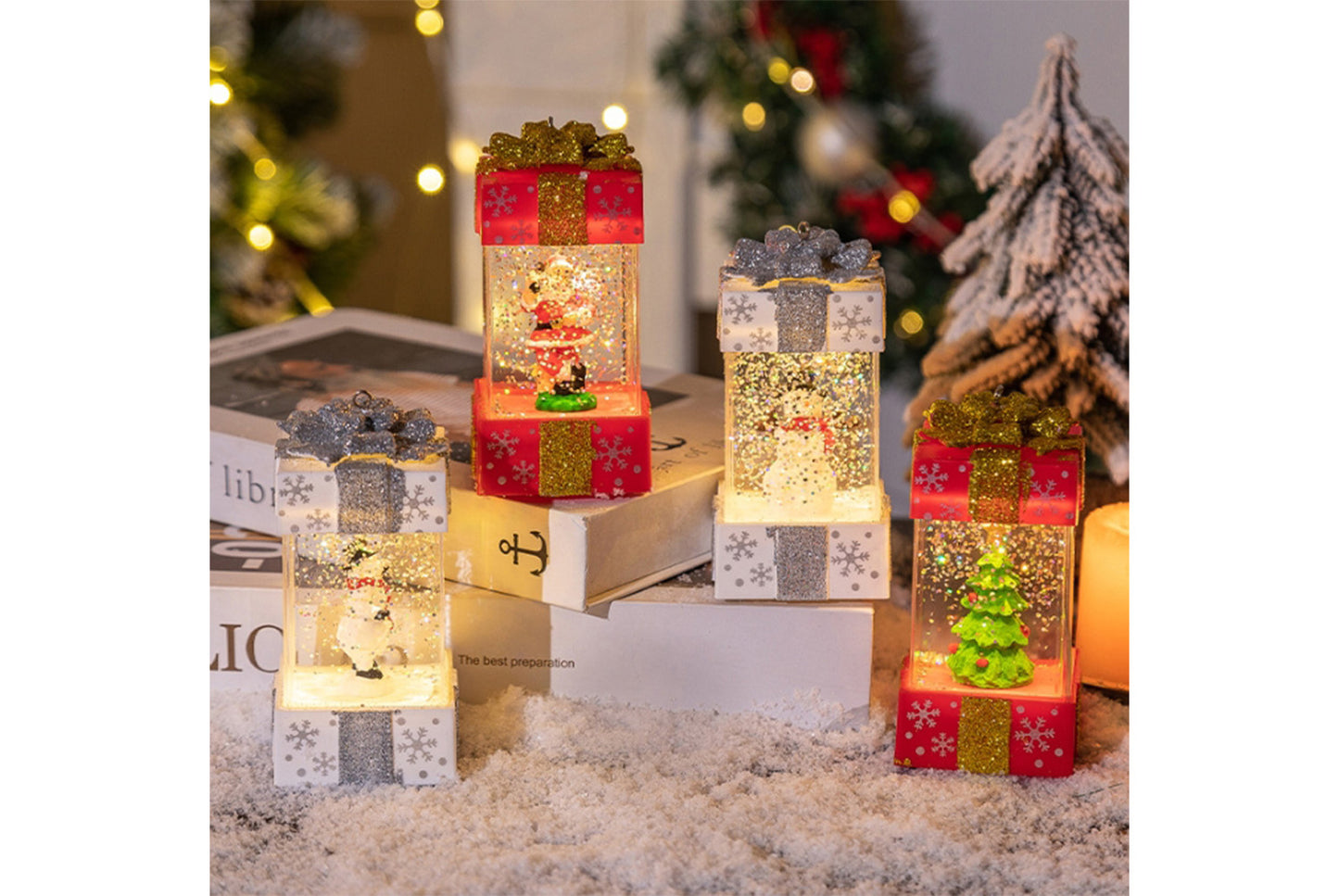 Christmas Gift Box Crystal Chandelier - Creative Luminous Decoration*