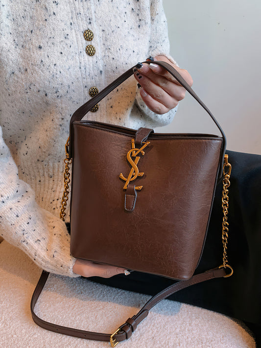 Elegant French-Inspired Magnetic Bucket Bag - 2 Colors