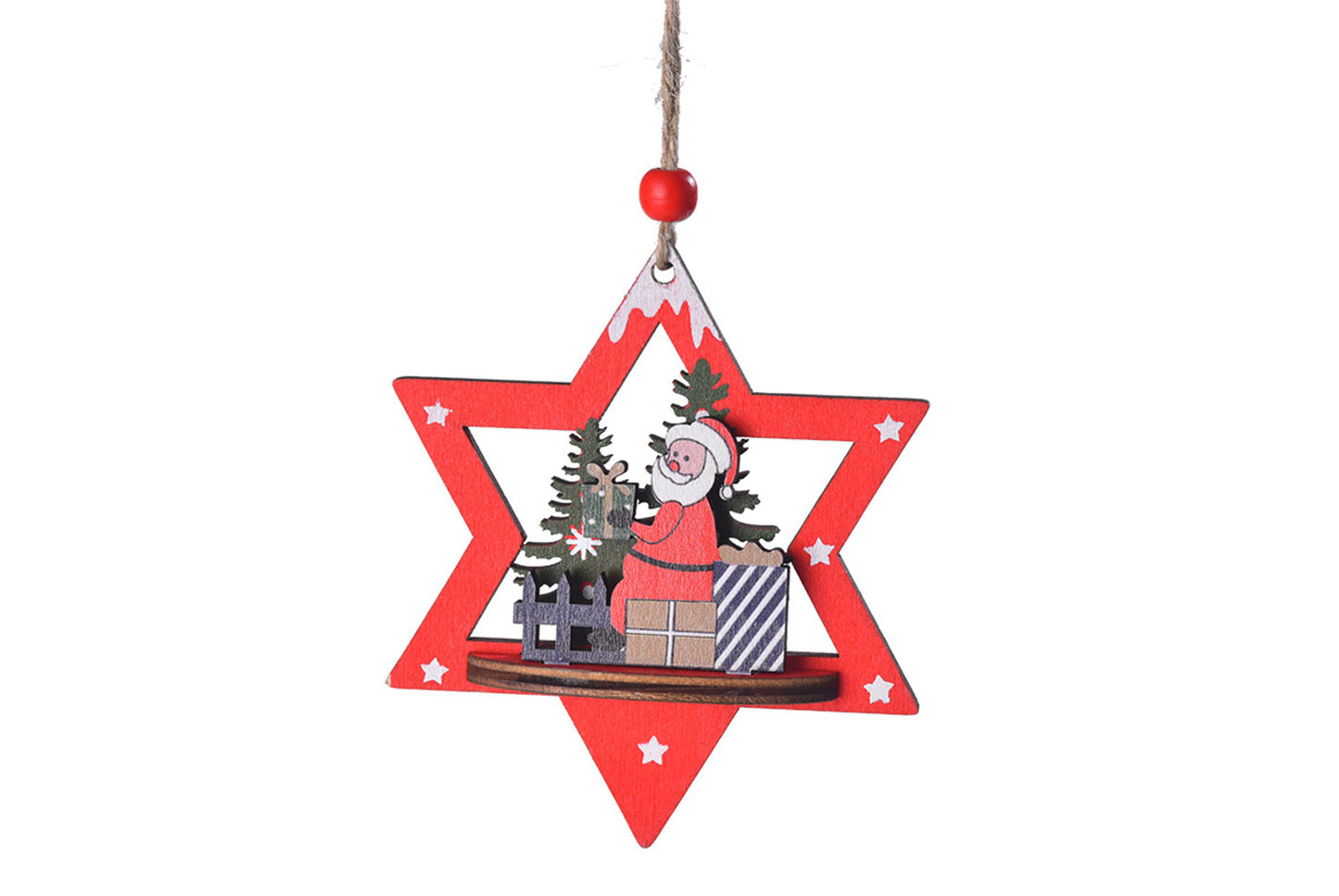 *Christmas Wooden 3D Ornament - Santa Claus, Snowman, and Deer Ornament*