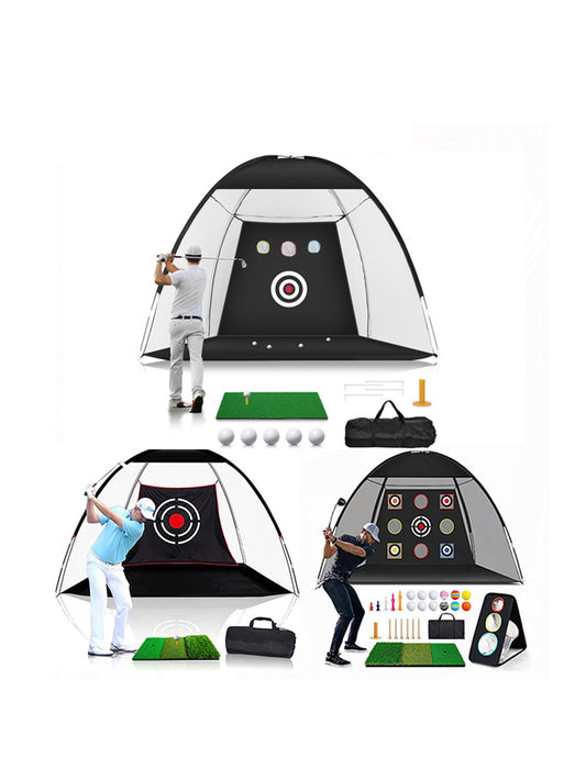 Golf 3m practice net + three-grass hitting mat set