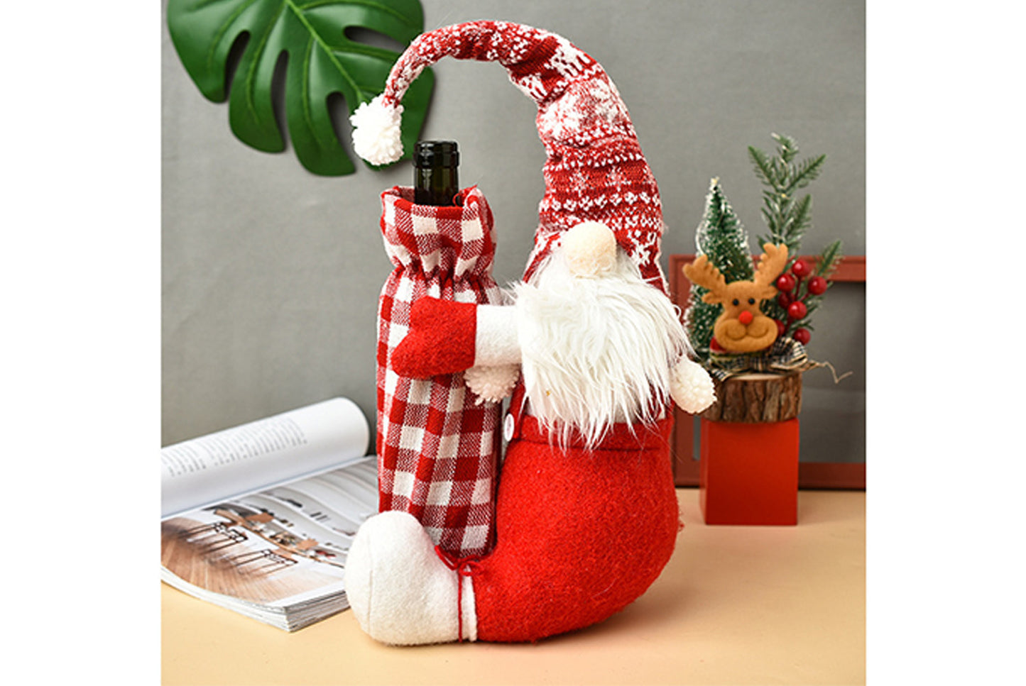 Christmas Faceless Doll Wine Bottle Holder