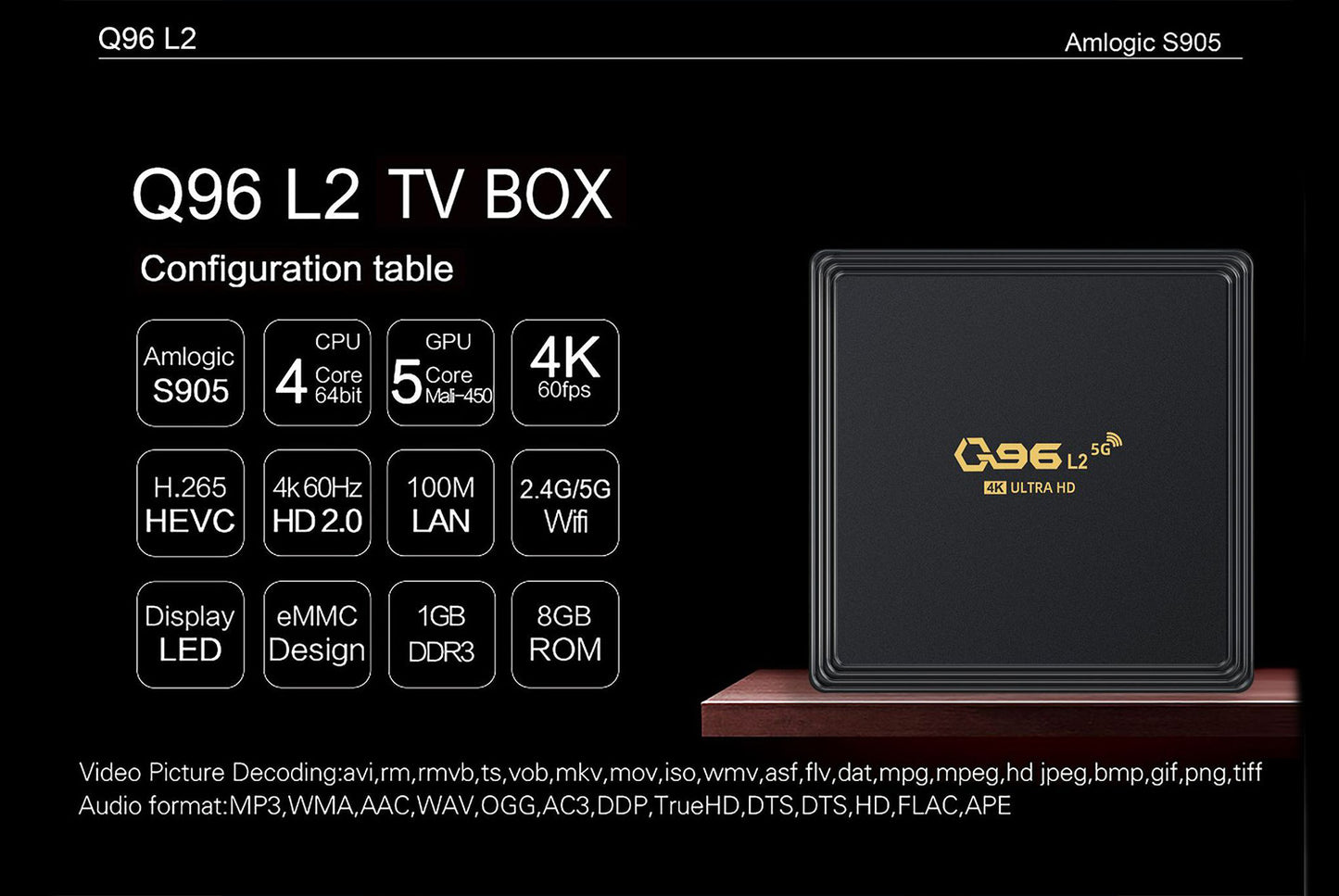 **Internet TV Set-Top Box Android Player 8GB+128GB Version**(UK plug)