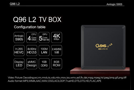 **Internet TV Set-Top Box Android Player 8GB+128GB Version**(UK plug)