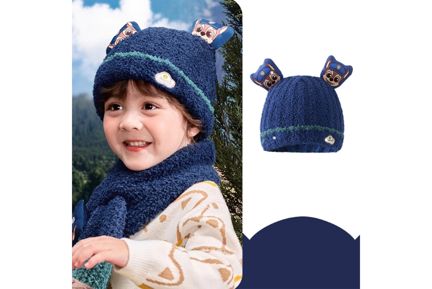 Children's Warm Half-Fleece Knit Hat