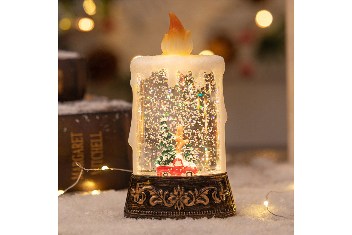 Christmas Tree Crystal Chandelier - Luminous Candle Light Desktop Ornament