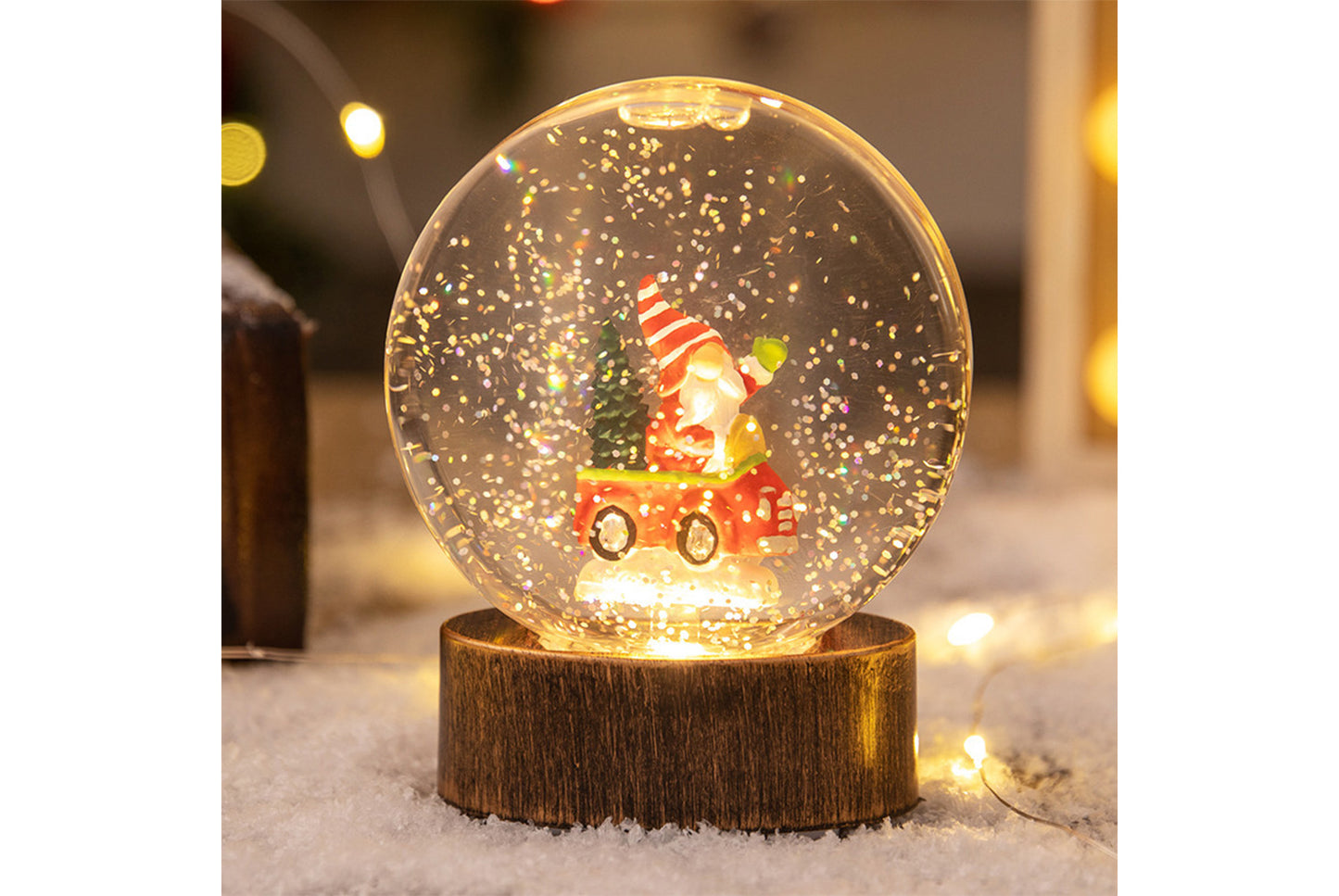 **Christmas Glowing Crystal Ball Night Light - Creative Scenery Ornaments**