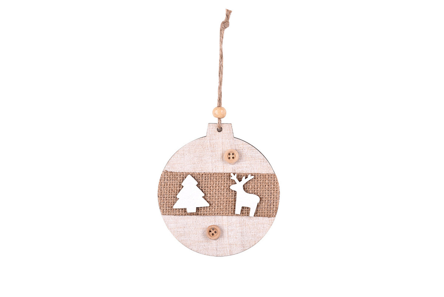 **Wooden Christmas Tree Ornament Set - Classic Holiday Decoration**