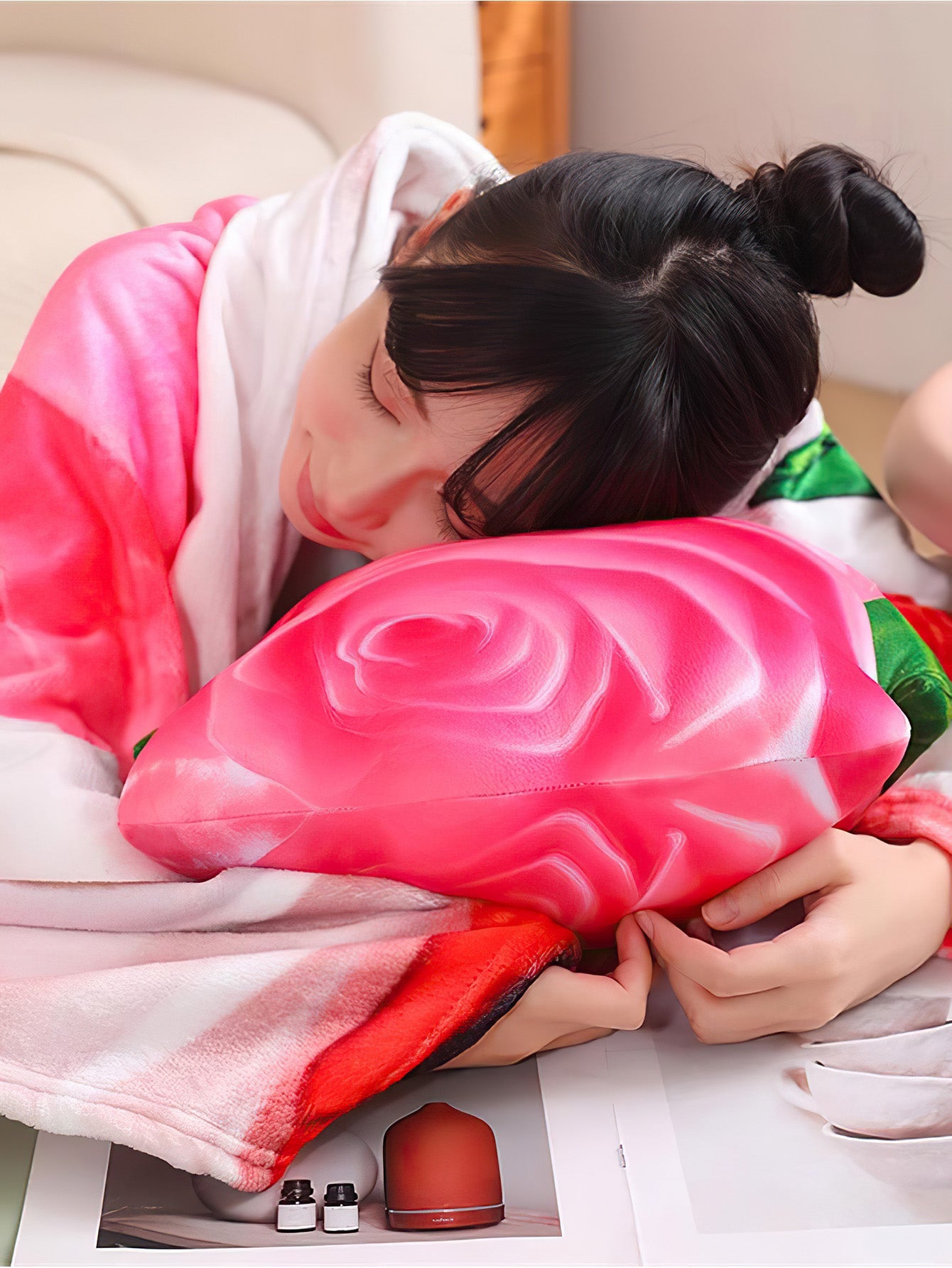 Blooming Rose Decorative Pillow – Your Versatile Comfort Companion - 2 Colours