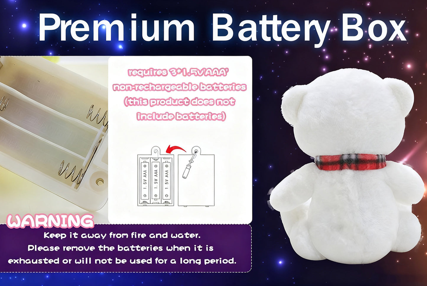 **Colorful Musical Light-Up Polar Bear
