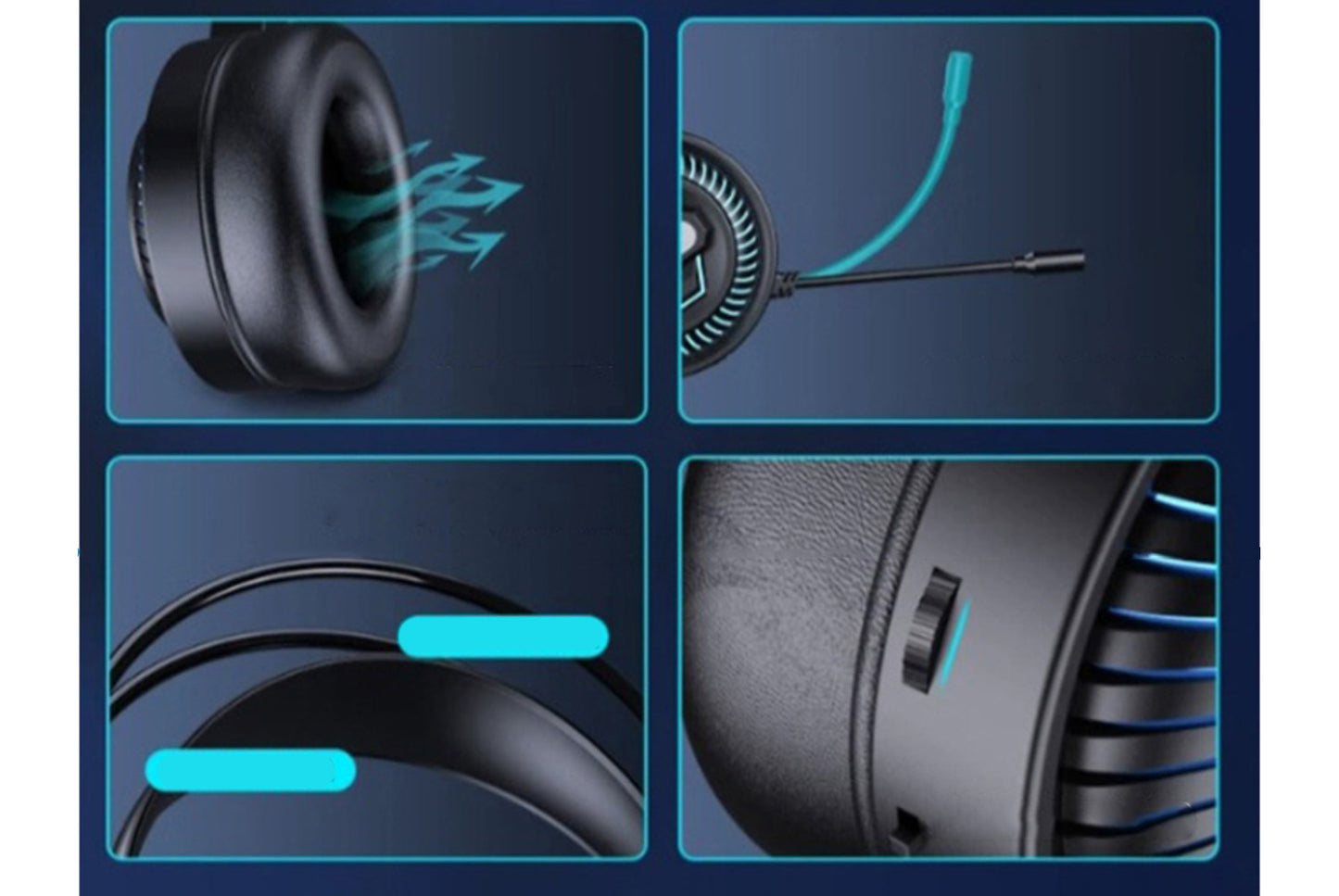 **8001U 7.1 Channel USB Gaming Headset (Over-Ear Blue Light Gaming Headset)**