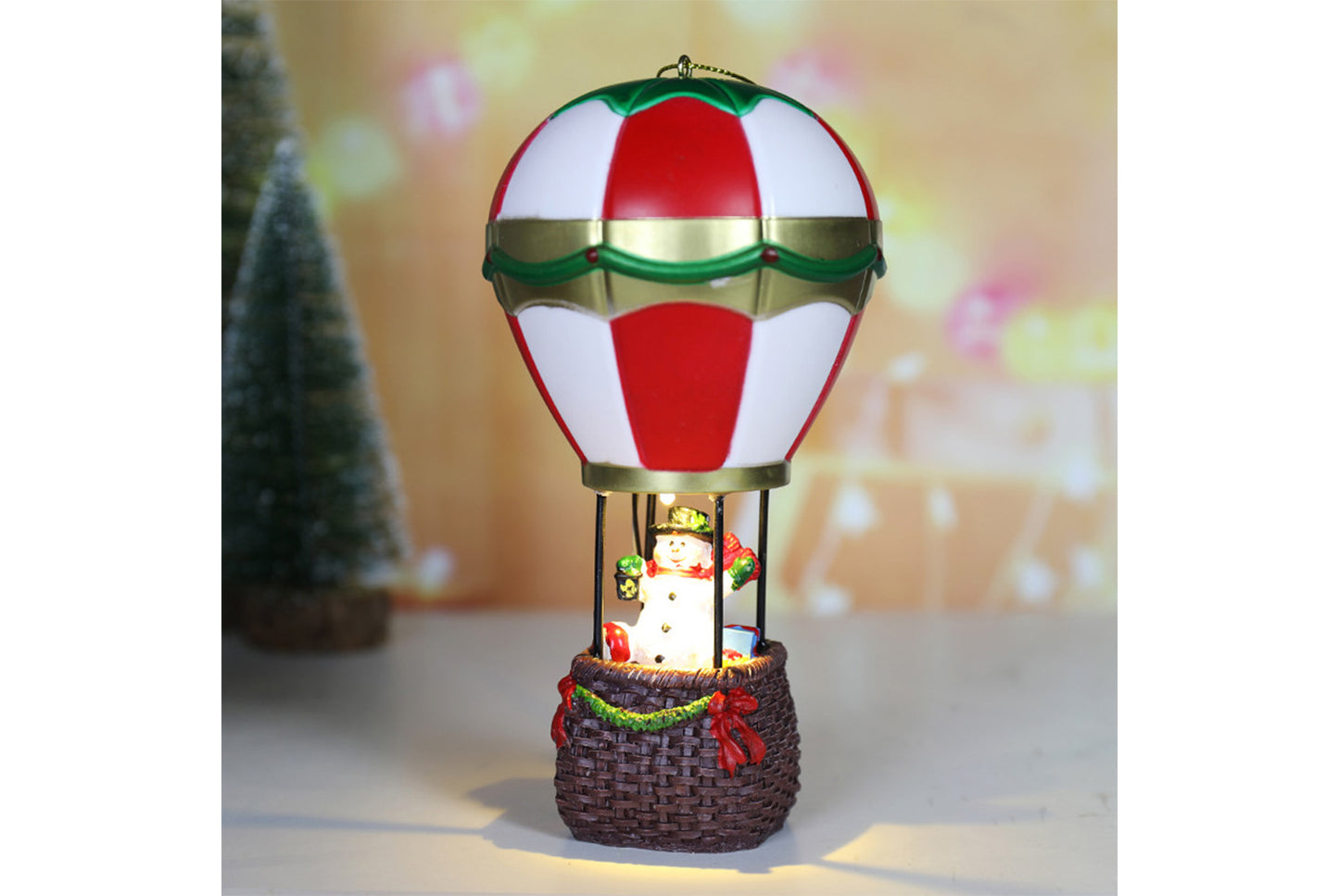 **Christmas Resin Light-Up Ornament - Fireplace Night Light**
