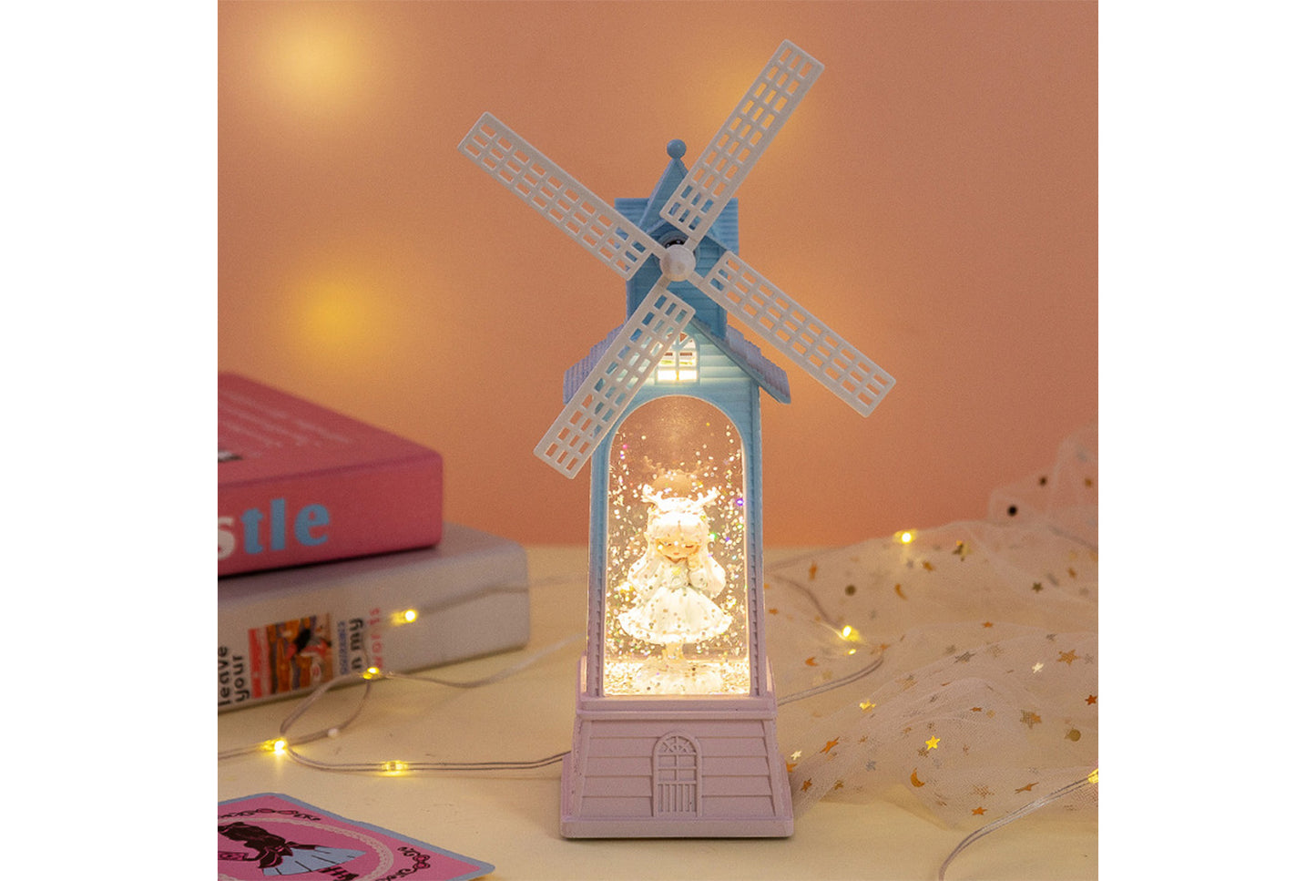 Creative Windmill Music Box - LED Light-Up Crystal Chandelier Gift