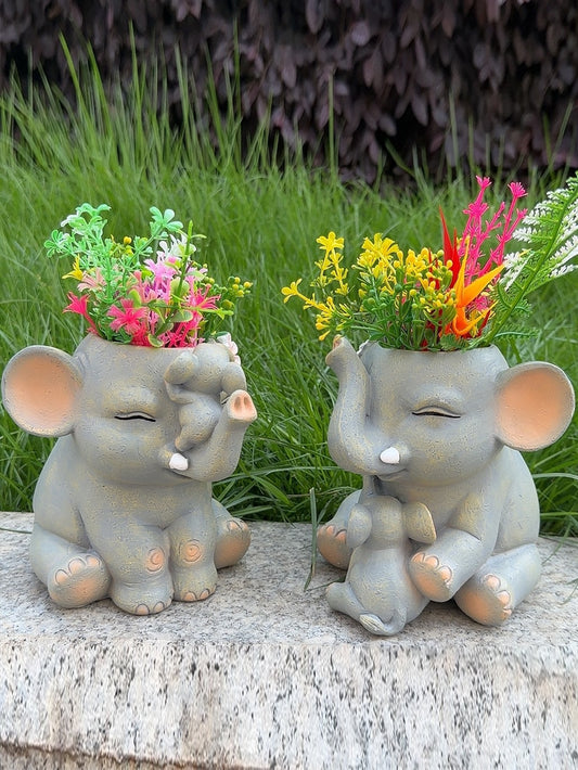 Creative and cute elephant flower pot ornaments