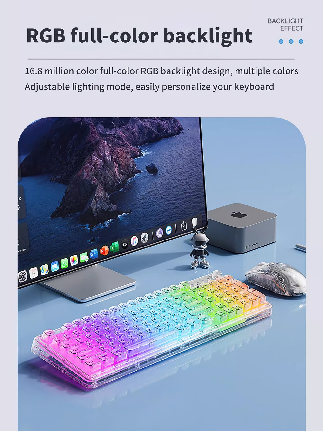 Crystal-Clear Wireless Bluetooth Keyboard - 2 Colours