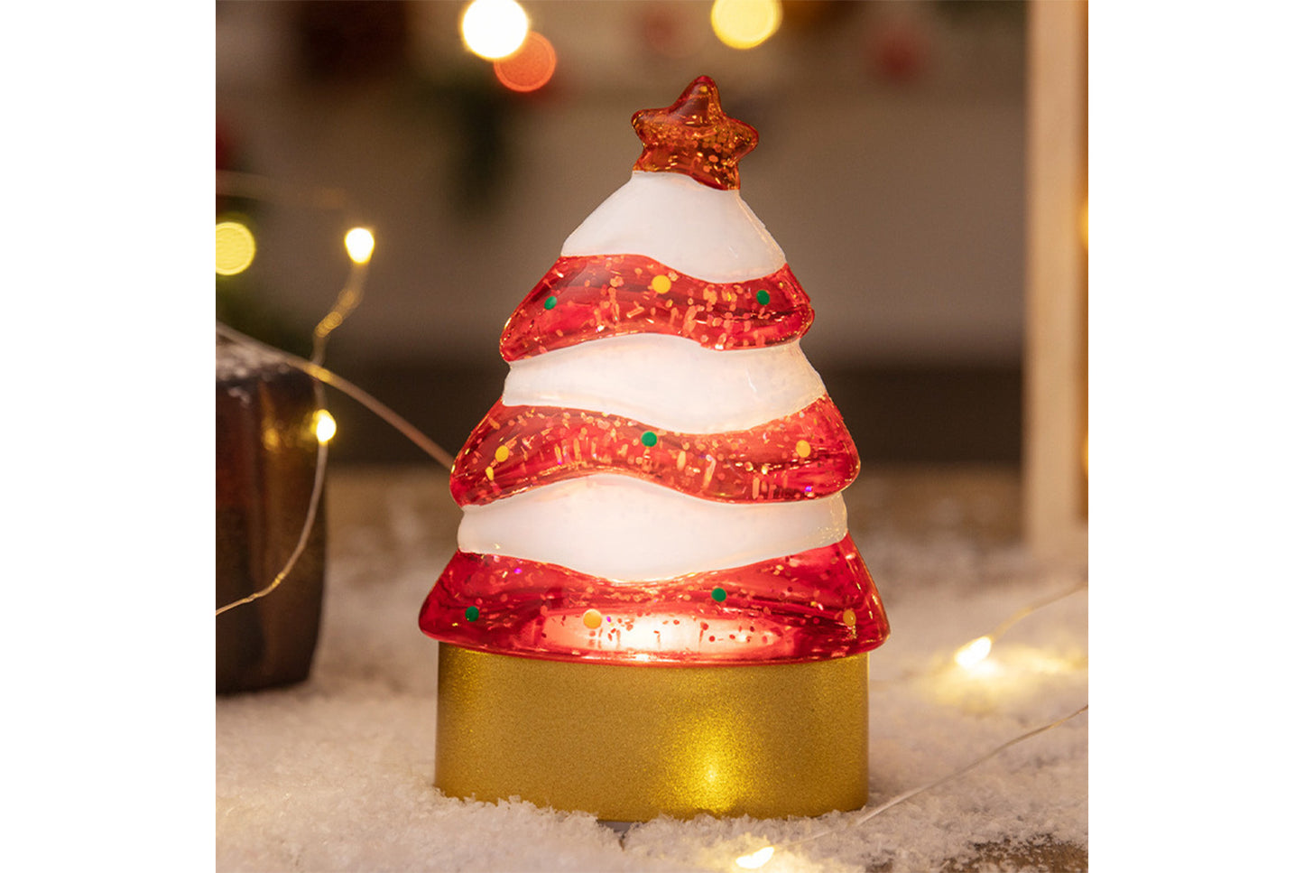 **Christmas Glowing Tree Ornament - Holiday Desktop Night Light**