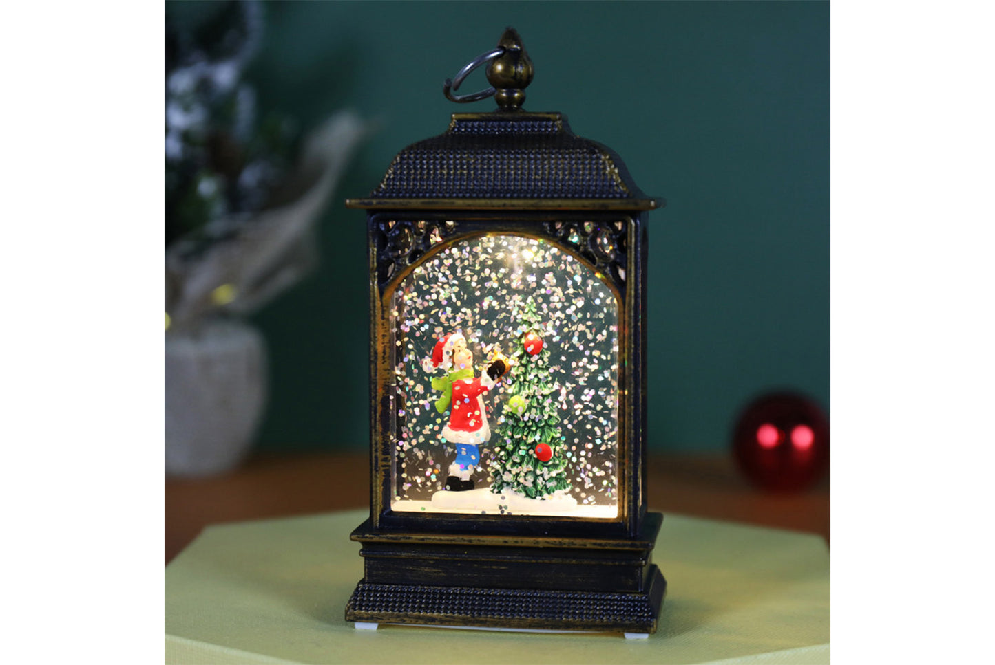 **Christmas Luminous Water-Filled Flat Lantern - Various Desktop Ornaments**