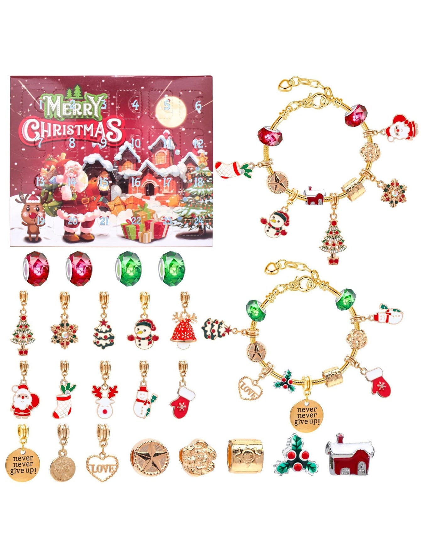 Christmas Countdown Calendar Gift Box Set 24-grid Advent Children's