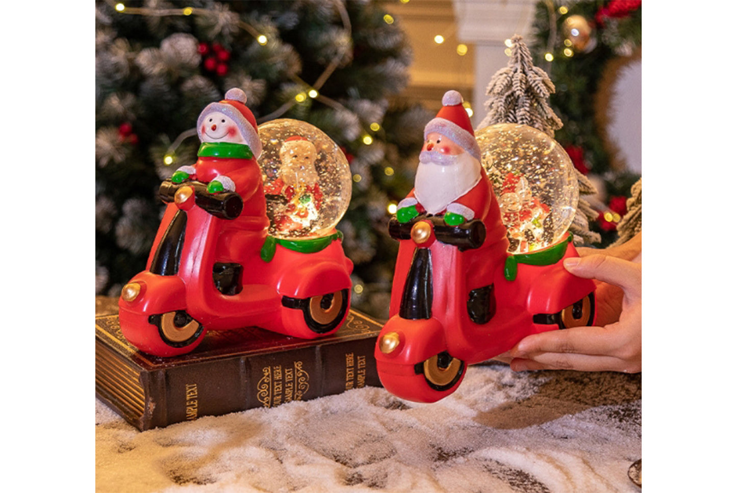 **Christmas Music Box Crystal Ball - Snowfall Motorcycle Music Box Gift**